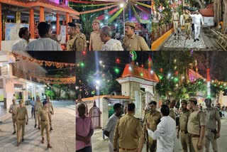 मंदिरों का जायजा लेती पुलिस