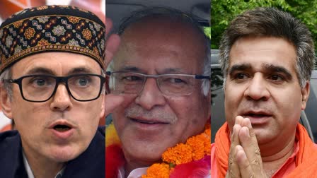 Left to right: Omar Abdullah, Tariq Hameed Karra and Ravinder Raina