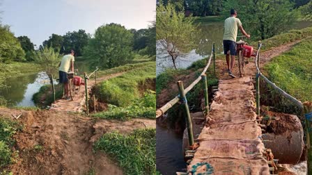 VILLAGERS BUILT WOODEN Bridge