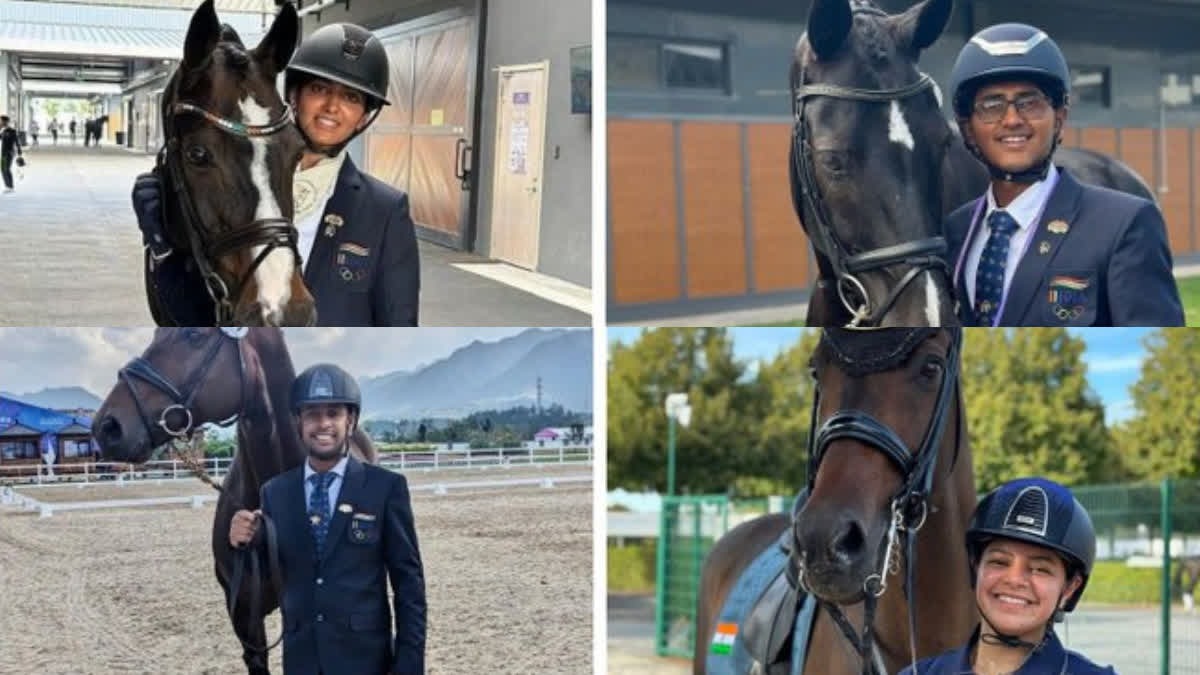 Asian Games 2023 India wins Gold in equestrian  Asian Games 2023  India wins Gold in equestrian Team Dressage  അശ്വാഭ്യാസം  ഡ്രസ്സേജ്  ഏഷ്യൻ ഗെയിംസ് 2023  ദിവ്യകൃതി സിങ്  Divyakriti Singh  Sudipti Hajela  സുദീപ്‌തി ഹജേല