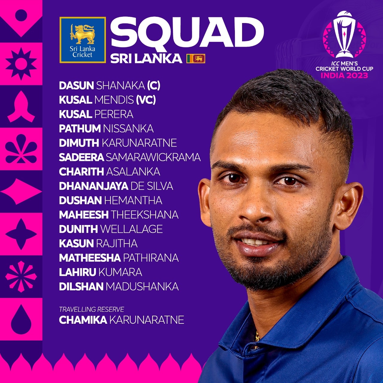 Sri Lanka announced their World Cup squad