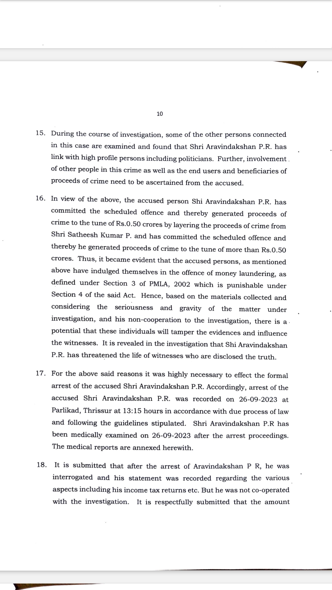 Karuvannur Bank Scam Accused Remand  Karuvannur Bank Scam ED Remand Report  Karuvannur Bank Scam and CPM  CPM Leaders Facing ED Investigation  Karuvannur Bank Scam and AC Moideen  കരുവന്നൂർ ബാങ്ക് തട്ടിപ്പിലെ അറസ്‌റ്റുകള്‍  അരവിന്ദാക്ഷനും ജിൽസും റിമാന്‍ഡില്‍  കരുവന്നൂർ ബാങ്ക് തട്ടിപ്പില്‍ ഇഡി കണ്ടെത്തല്‍  പി ആർ അരവിന്ദാക്ഷനും എസി മൊയ്‌തീനും തമ്മിലെന്ത്  പ്രതികളെ കസ്‌റ്റഡിയില്‍ ആവശ്യപ്പെട്ട് ഇഡി