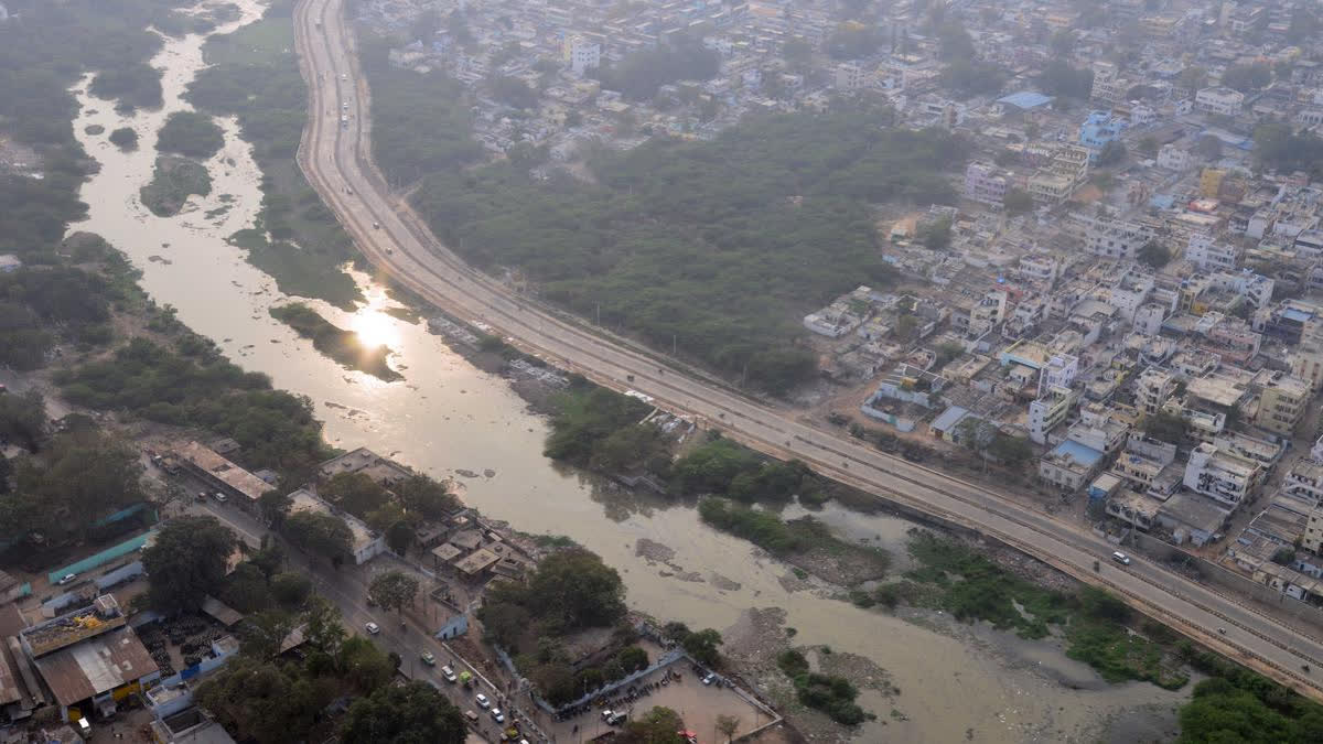 survey of illegal houses and other structures for demolition of encroachments along Musi River