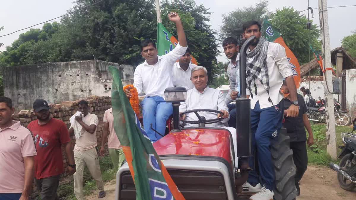 JP Dalal campaigned election by driving tractor