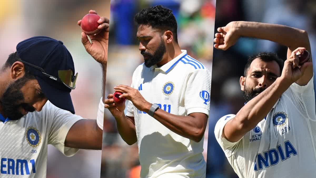 Jasprit Bumrah, Mohammed Siraj and Mohammed Shami