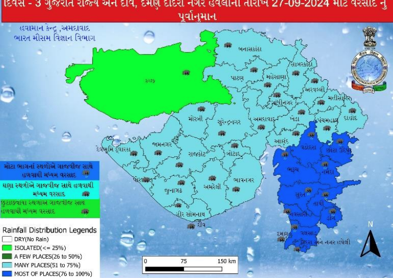 ગુજરાતમાં હવમાન વિભાગનું પૂર્વાનુમાન