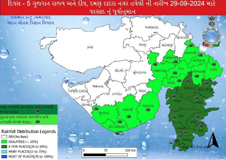 ગુજરાતમાં હવમાન વિભાગનું પૂર્વાનુમાન