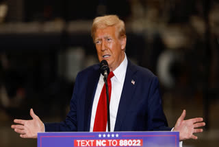 Republican presidential nominee former President Donald Trump speaks at a campaign event in Mint Hill, N.C., Wednesday, Sept. 25, 2024.