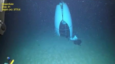 This June 2023 image provided by Pelagic Research Services shows remains of the Titan submersible on the floor of the Atlantic Ocean.