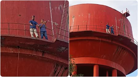 Youth climbed on tank in Dehradun