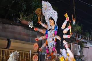 People immersed idol of Maa Durga in Pakur