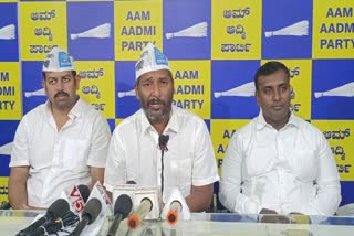 Aam Aadmi Party leader Mohan Dasari spoke at the press conference.