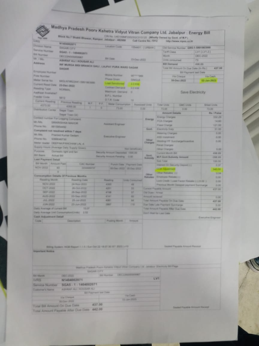 Electricity company increased meter load