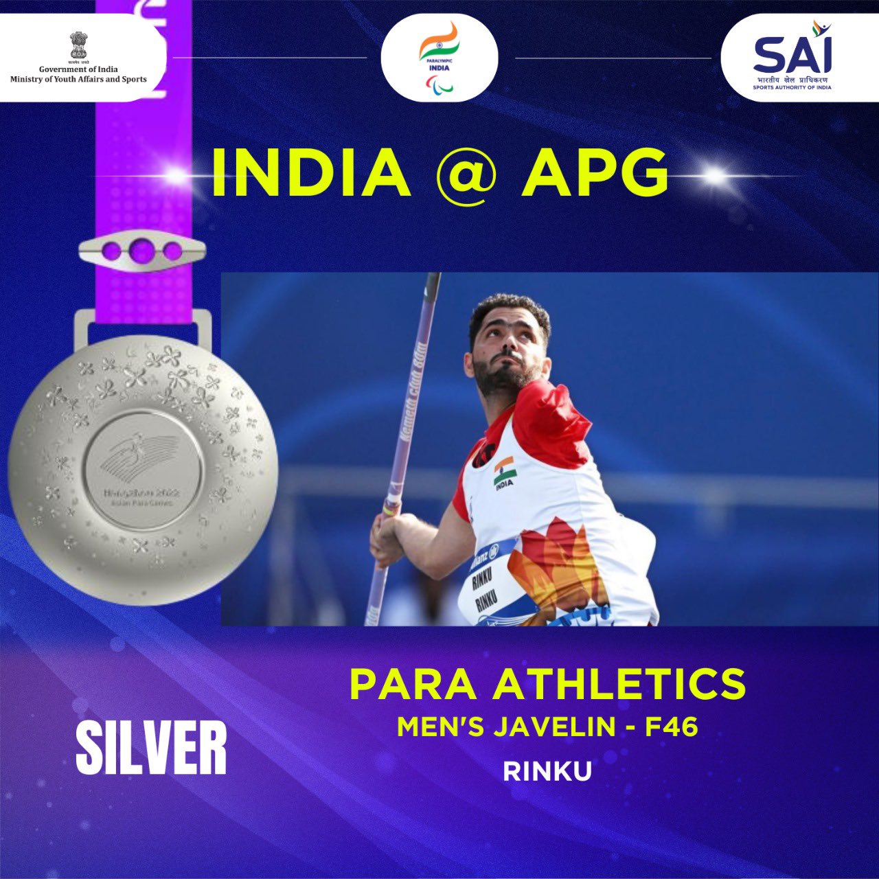 Silver in Para Asian Games 2023