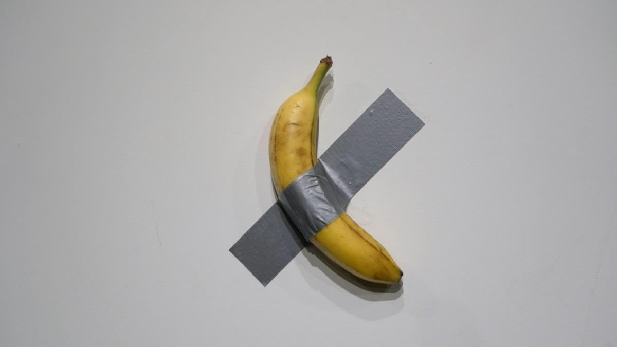 Maurizio Cattelan's conceptual art piece 'Comedian', a banana duct-taped to a wall is set for auction at Sotheby's with an estimated value of $1-1.5 million.