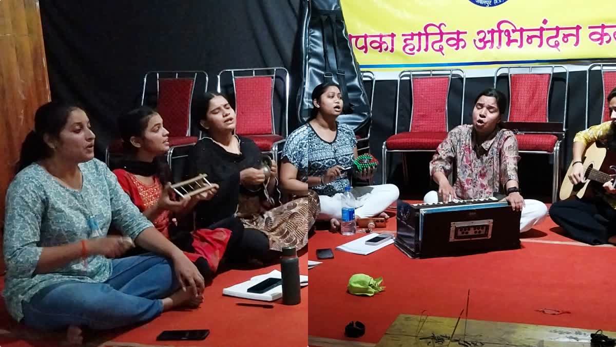 The members of Shri Janaki Band during a performance