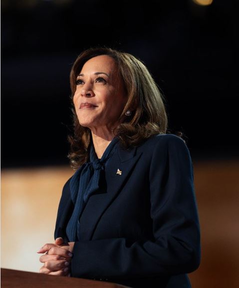 US Vice President and presidential candidate Kamala Harris