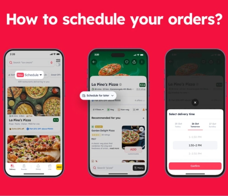 zomato introduce scheduled food orders