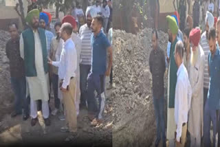 Kuldeep Singh Dhaliwal arrived to inspect the new road of Chugawan Road, which is going to be built at a cost of 11 crores.