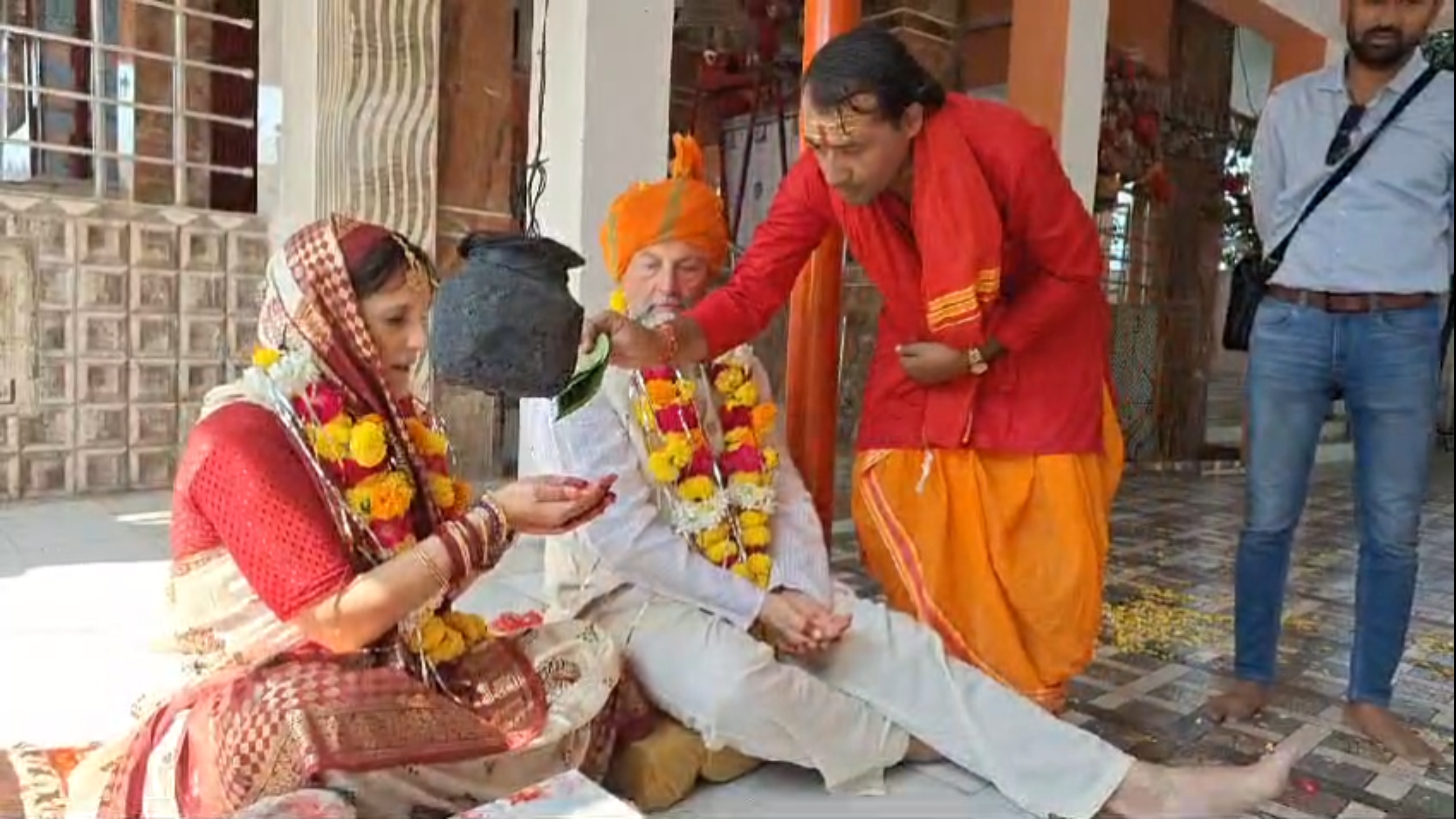 Italian couple marriage khajuraho