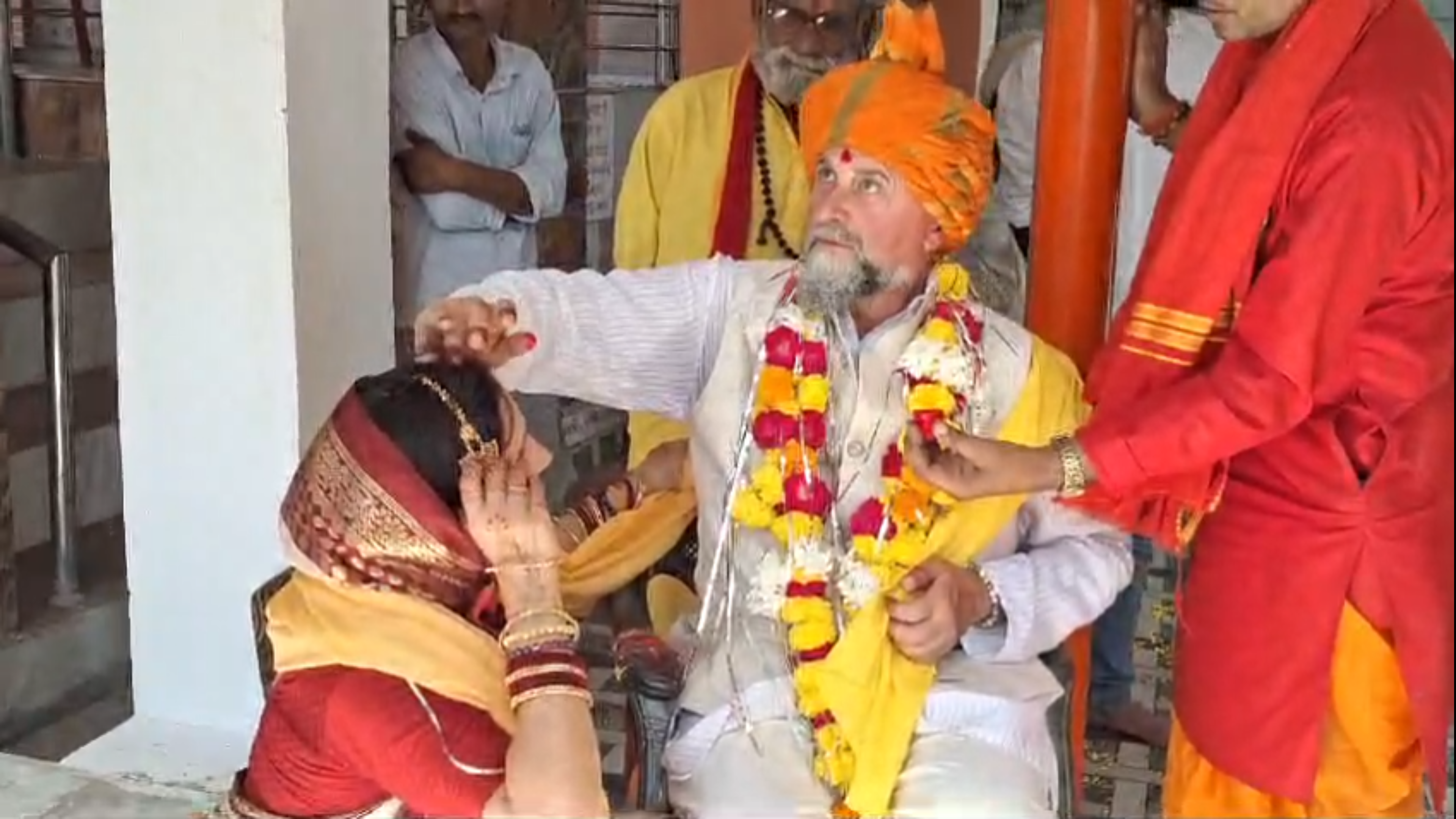 Italian couple marriage khajuraho