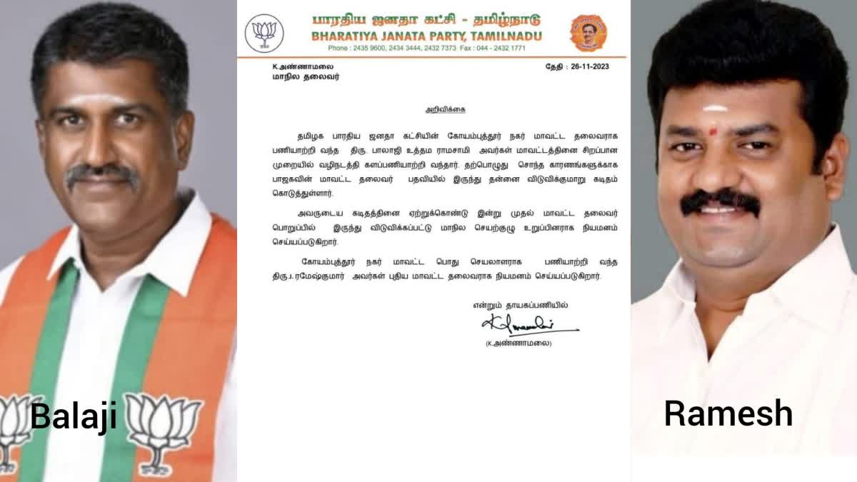 bjp-state-president-annamalai-appointed-rameshkumar-as-coimbatore-district-president