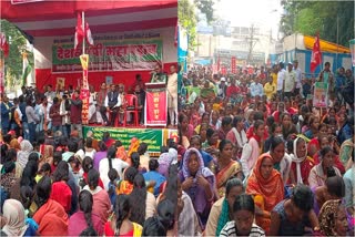farmers and workers leaders protest in Ranchi