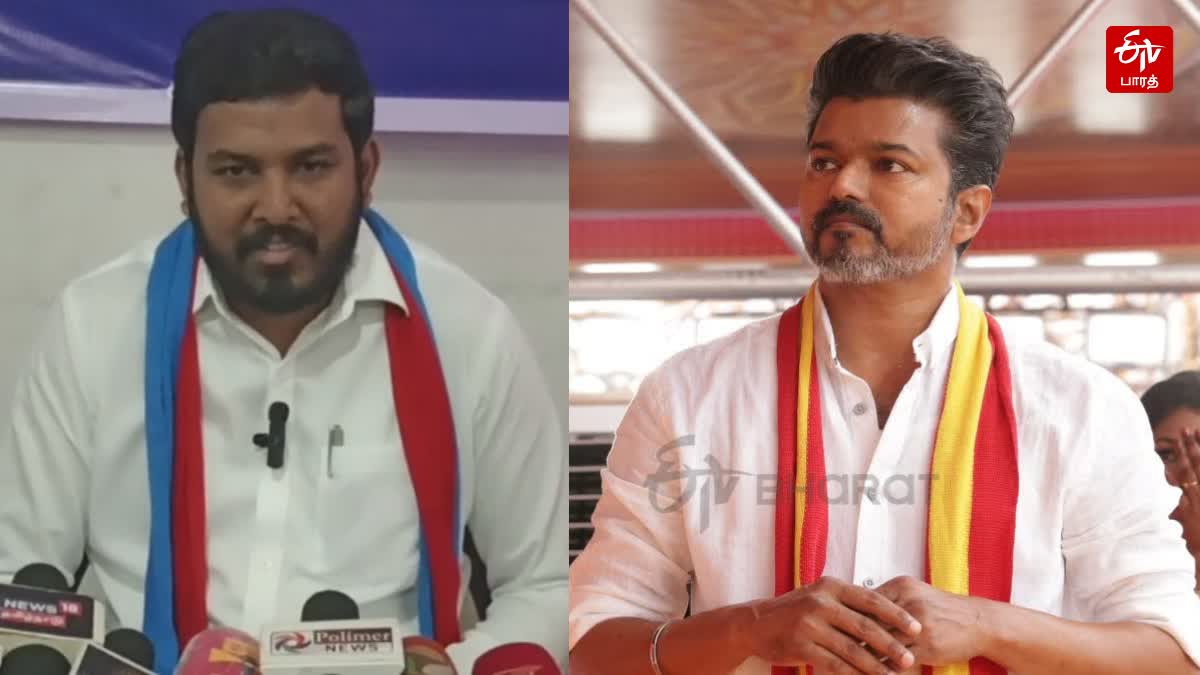 விசிக எம்எல்ஏ ஆளூர் ஷா நவாஸ், தவெக தலைவர் விஜய்