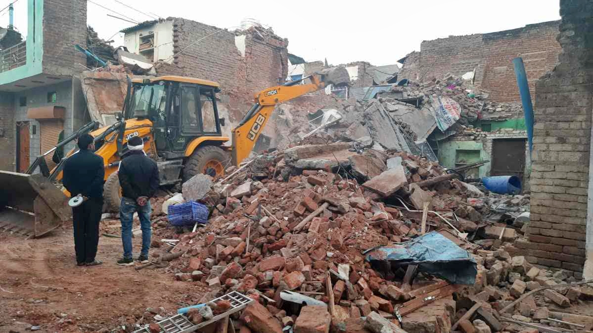 Four women died and at least five others were injured after an explosion destroyed three houses in Madhya Pradesh's Morena city in the wee hours on Tuesday.