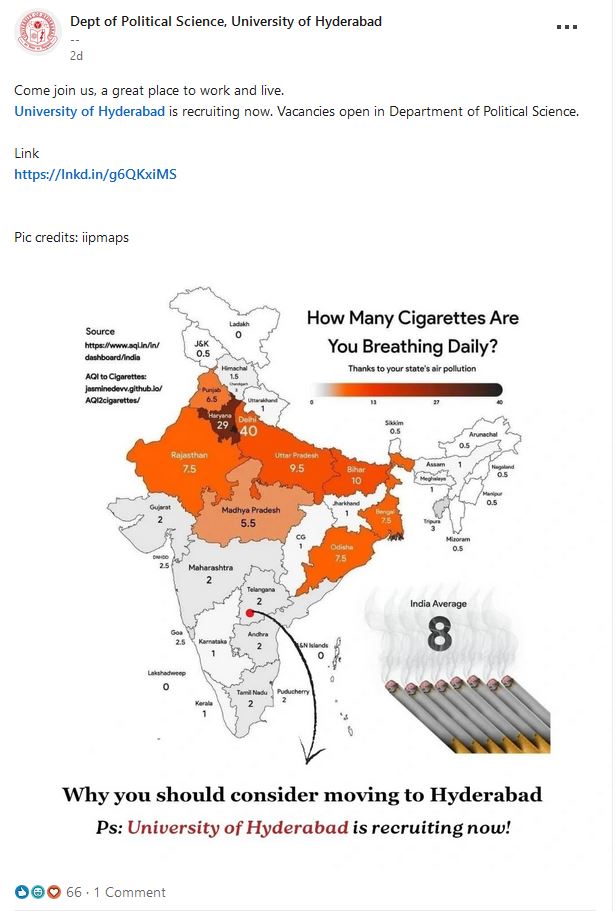 As air pollution continues to hit major cities of northern and central India, Hyderabad is turning out to be a preferred option for those seeking to relocate for better opportunities and more importantly, cleaner air.