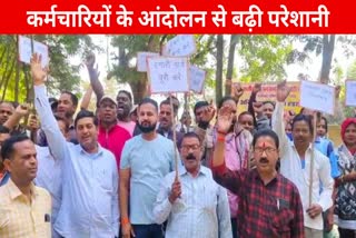 employees strike in Chhattisgarh