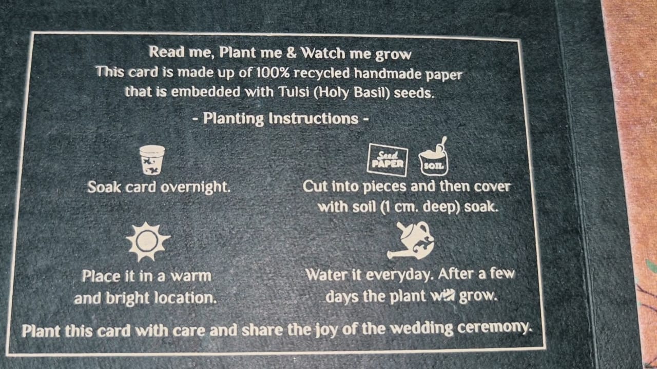 ECO FRIENDLY WEDDING CARD