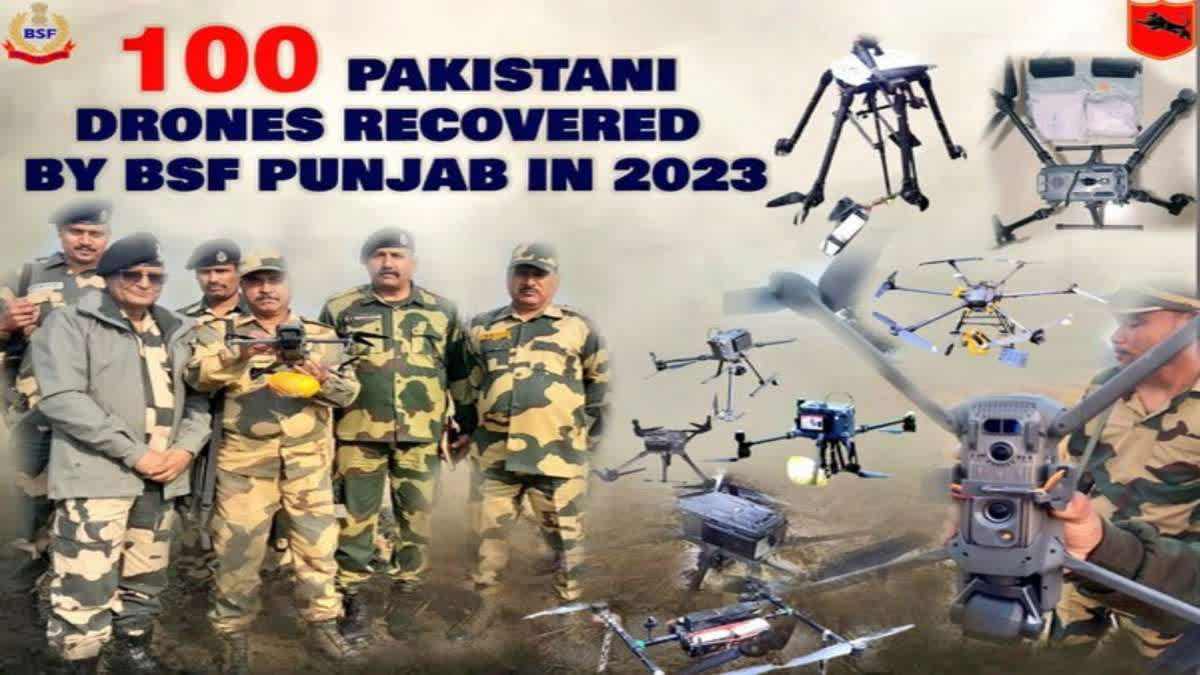 BSF shoots down at least 100 Pakistani drones used to to smuggle narcotics, arms in the Indian territory.