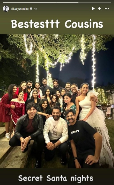 Christmas 2023: Allu Arjun enjoys 'fun night with cousins' Ram Charan, Varun Tej and others; see pics