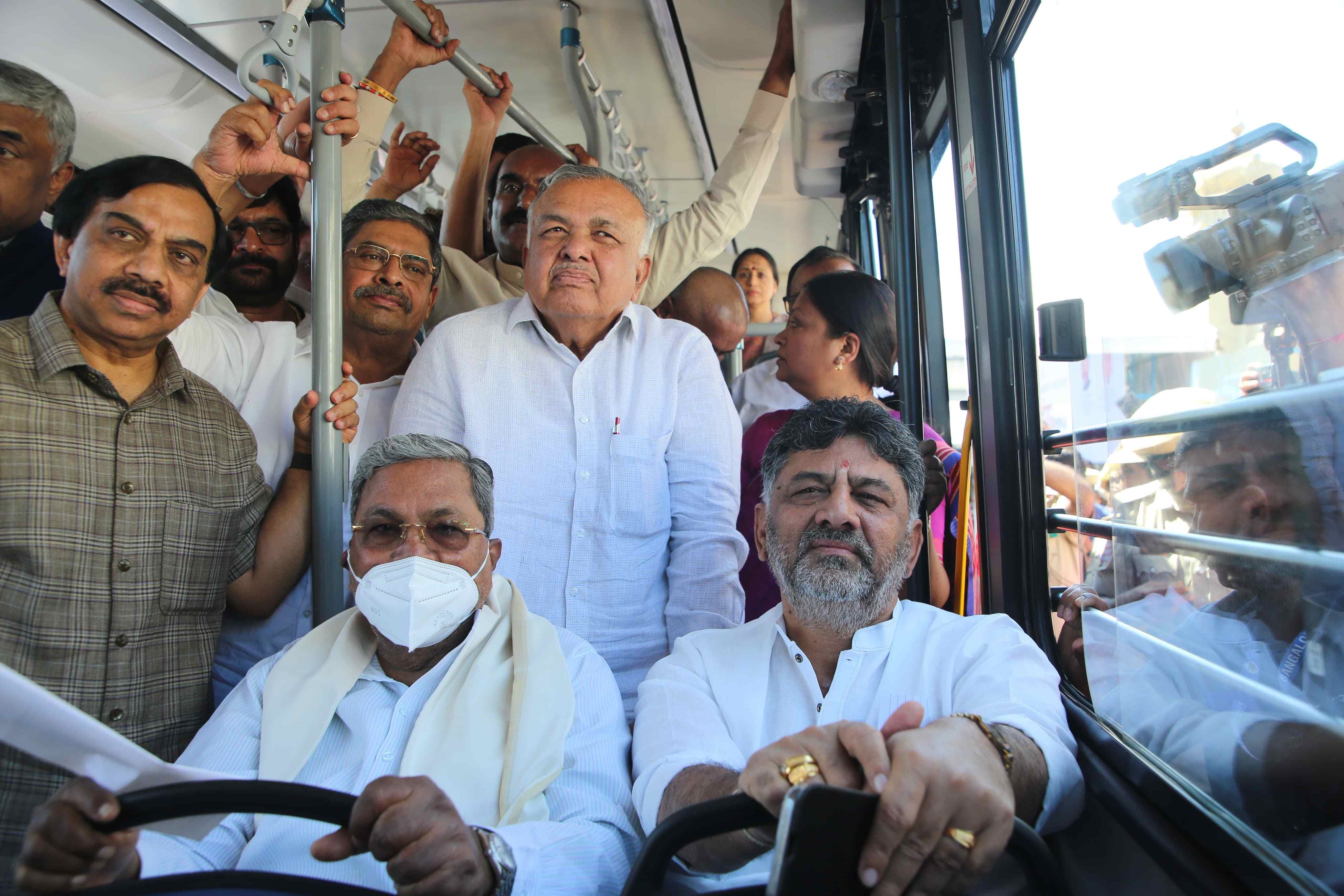 CM, DCM, Minister traveled by EV bus