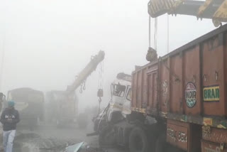 A major accident occurred in Moga due to fog  A collision between a tractor trolley