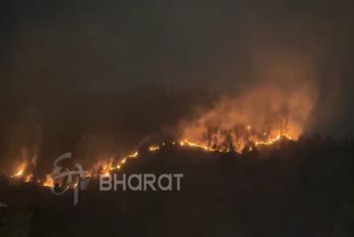 Massive fire breaks out in Patlikuhal forest area of Kullu in Himachal