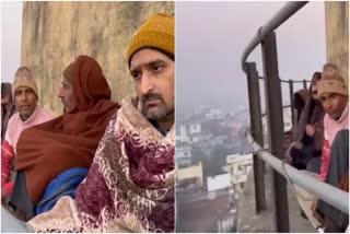 NEXA EVERGREEN SCAM VICTIMS OF FRAUD DEMONSTRATED BY CLIMBING ON A WATER TANK IN JAIPUR