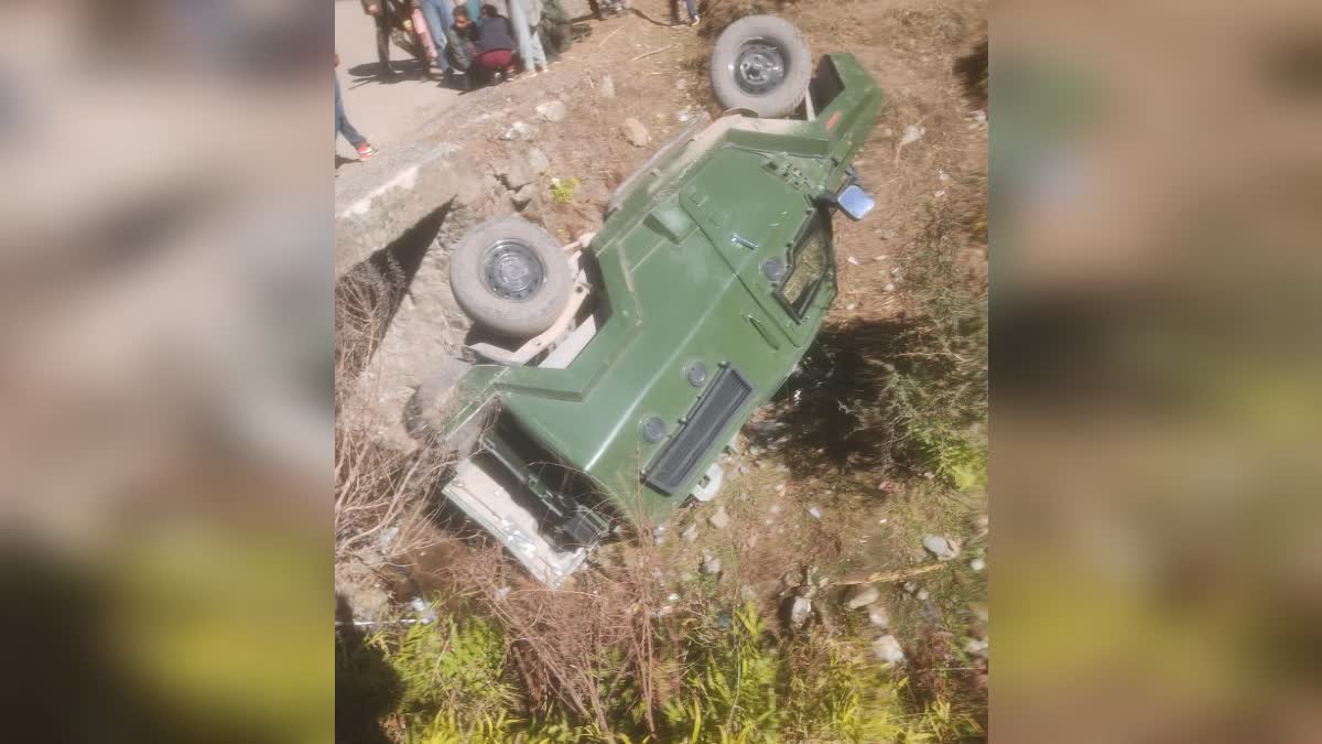 four soldiers injured as Army vehicle skidded off road in Poonch Jammu Kashmir