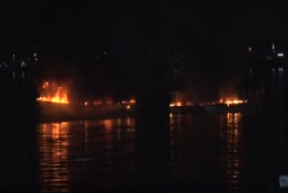 Fire Breaks Out In Two Boats At Hussain Sagar