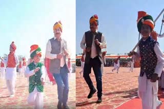 Minister Narendra Shivaji Patel danced to the tribal folk song