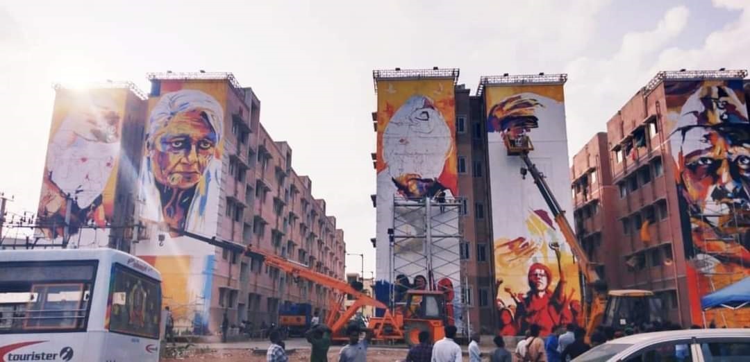 Indian 2: Vibrant Murals Painted on Walls for Kamal Haasan Film's Song Shoot in Chennai