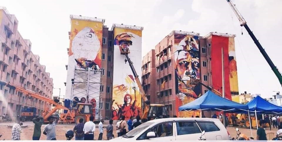 Indian 2: Vibrant Murals Painted on Walls for Kamal Haasan Film's Song Shoot in Chennai