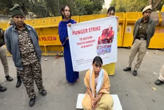 Transgender from Manipur on hunger strike in Delhi (ETV Bharat Network)