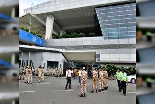 A bomb threat call was received at Delhi airport in the national capital on Tuesday regarding a flight from Delhi to Kolkata, which was scheduled to depart from IGI Airport