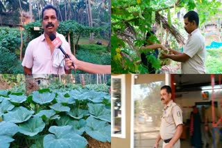 Police farmer  Koyilandi Police Station  സിപിഒ ഡ്രൈവർ സുരേഷ് ഒ കെ  കർഷകൻ  വിളവെടുപ്പ്