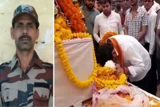 Etv Bharat martyred-soldier-ram-ashish-yadav-body-brought-to-his-native-village-in-ballia