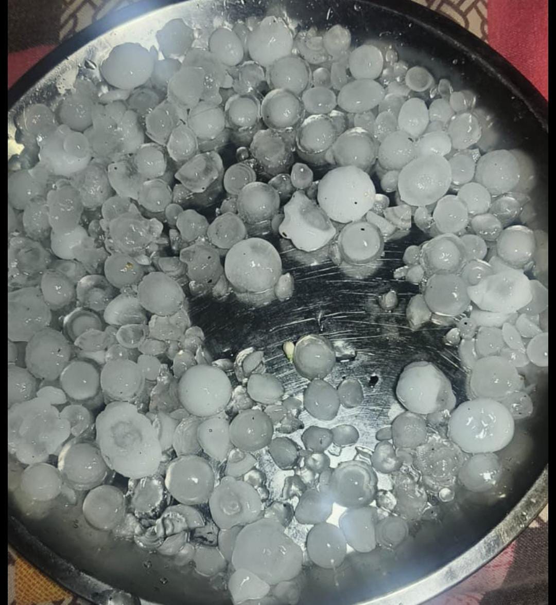 Hailstone With heavy Rain