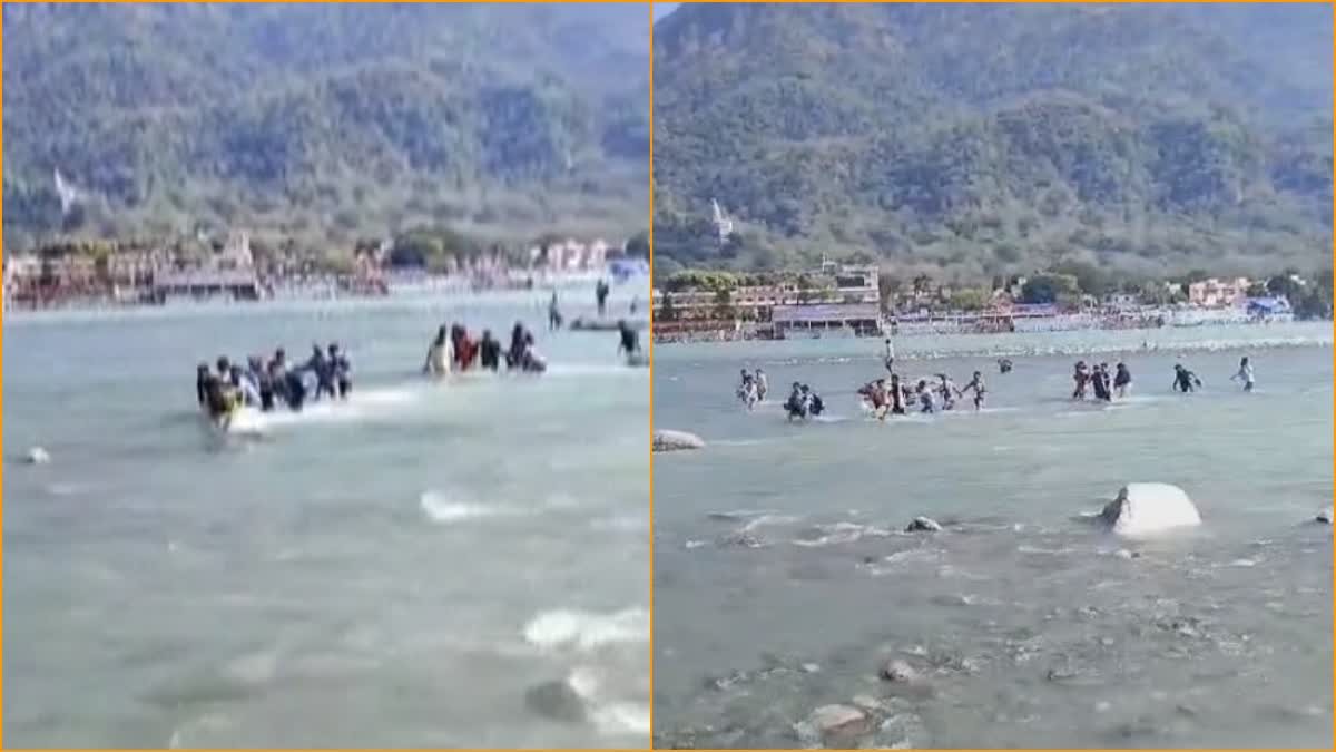 DEVOTEES FROM HARYANA RESCUED FROM JANKI JHULA RISHIKESH UTTARAKHAND