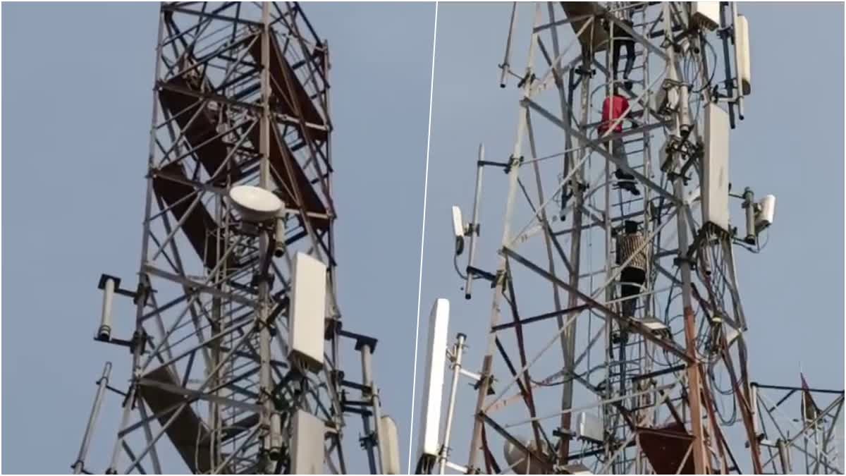 Man Climbed on Mobile Tower in Kashipur